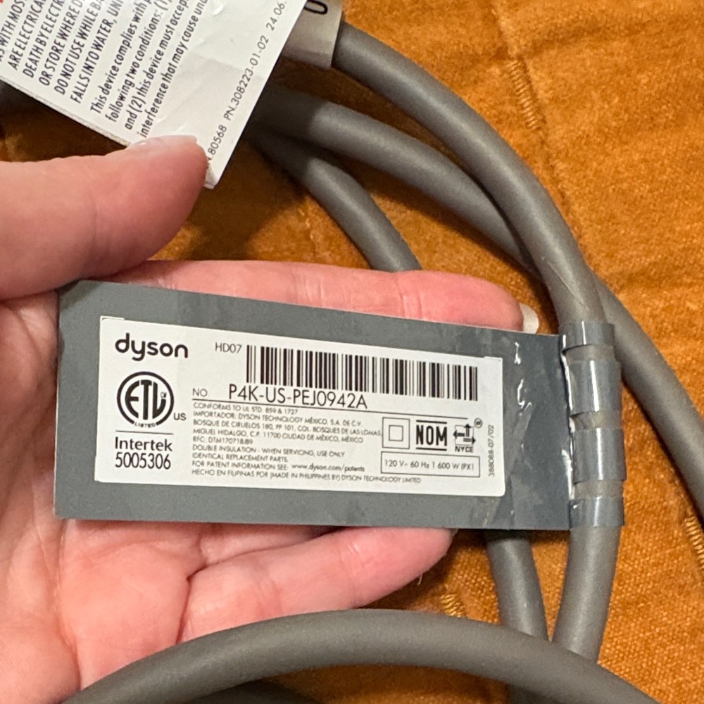 Dyson Silver and Gray Hair Dryer with Attachments - Picture 7 of 7